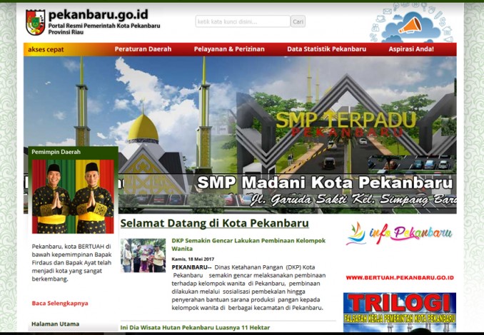 Website OPD Pemko Pekabaru Down