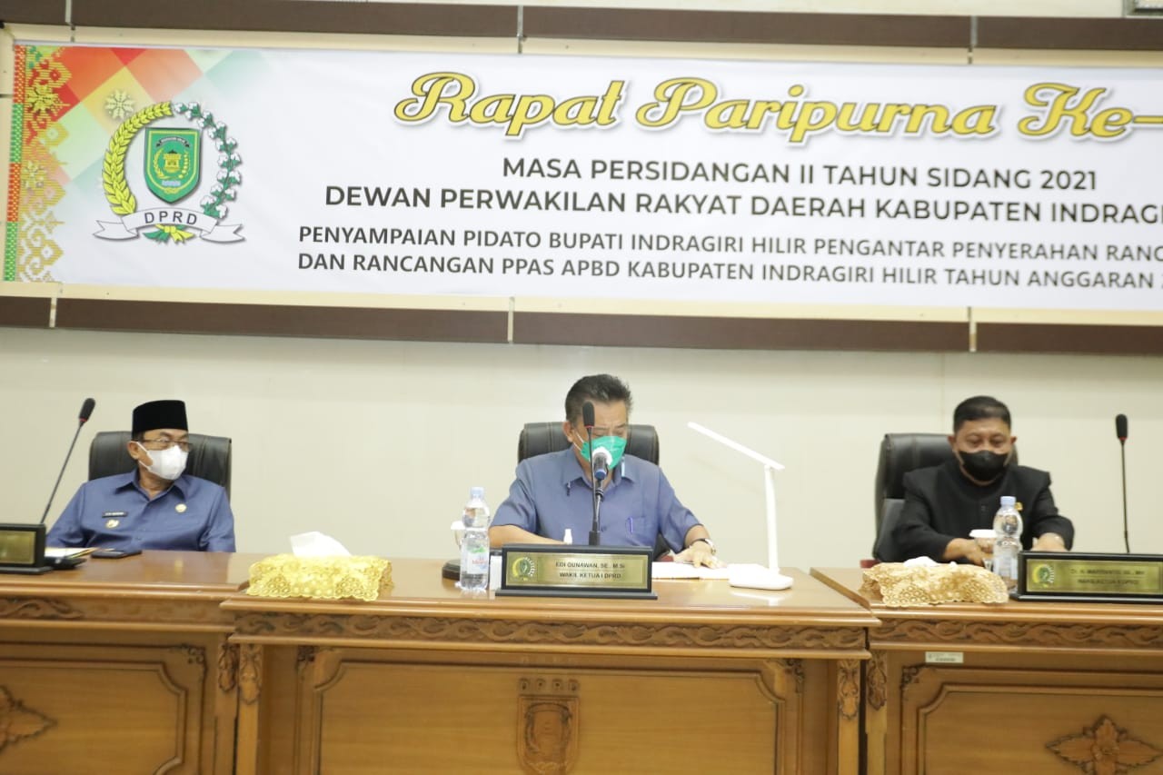 Wakil Ketua I DPRD Inhil Pimpin Rapat Penyerahan KUA Dan PPAS APBD 2022