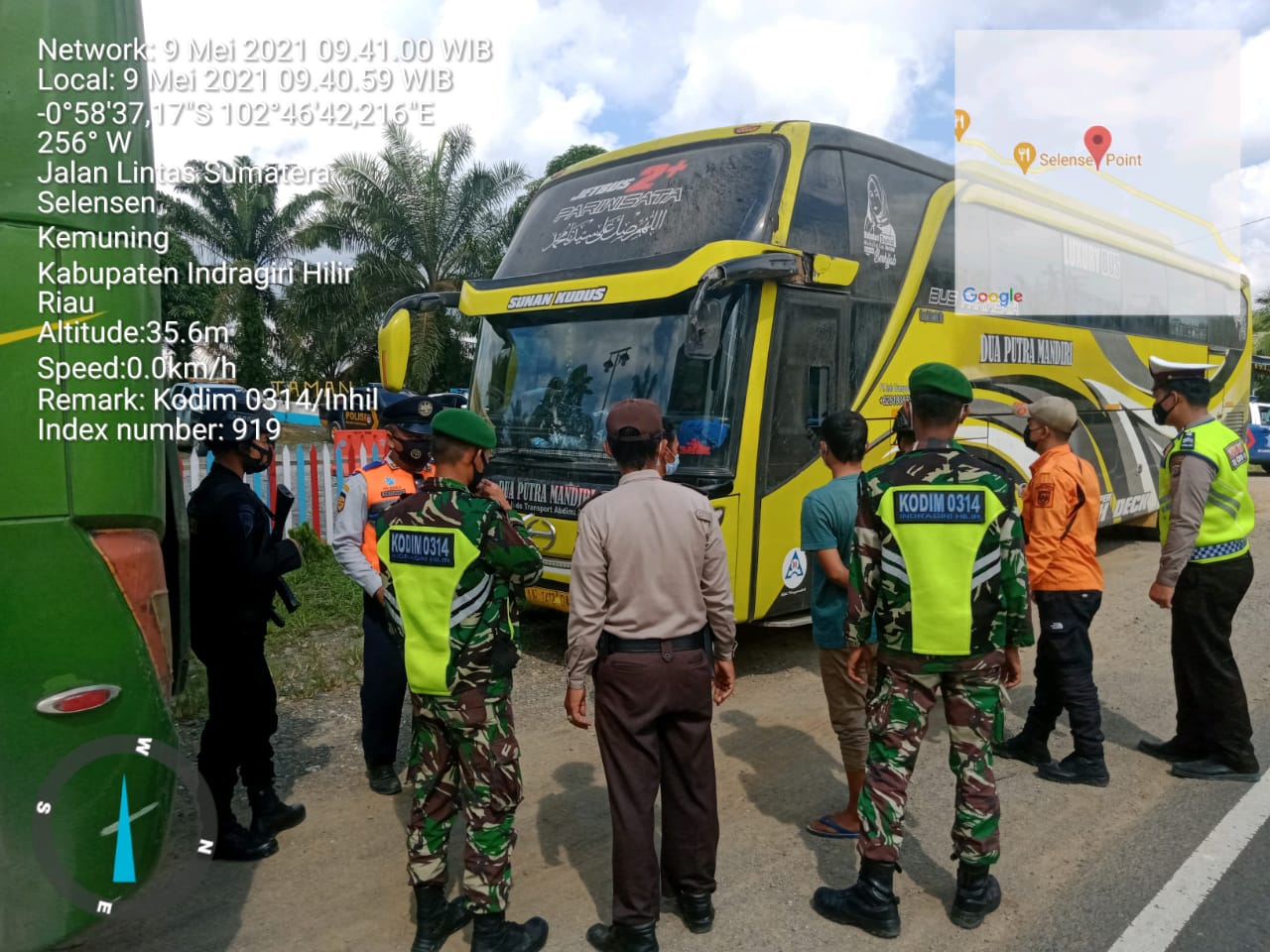 Petugas Aktif Jaga di Pos Penyekatan Perbatasan Inhil