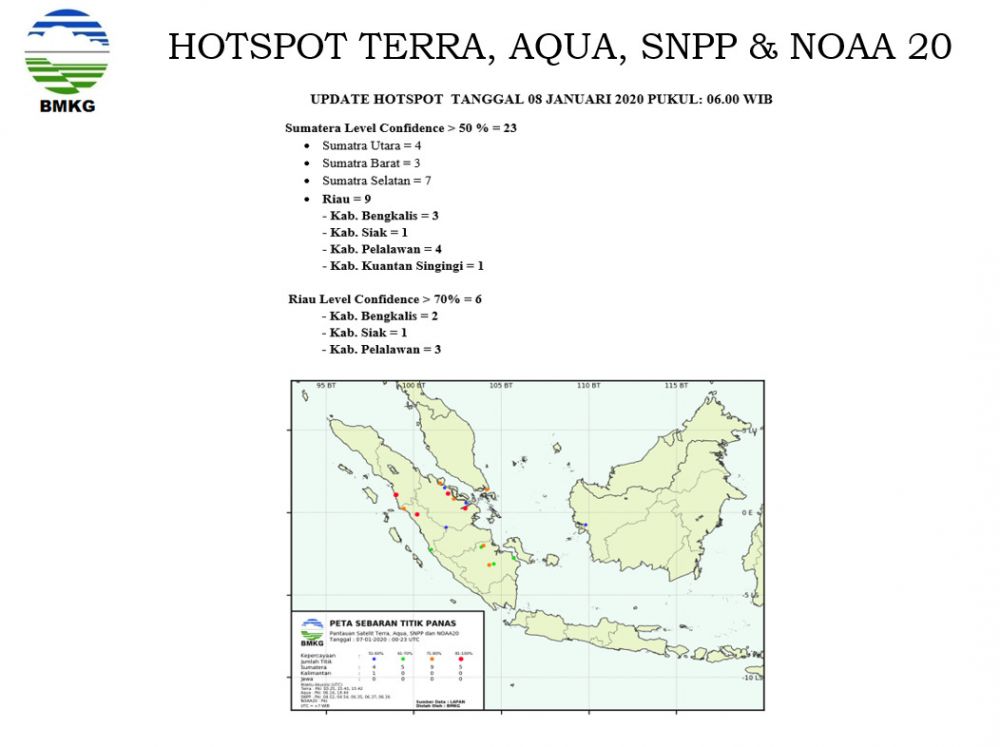 Sembilan Titik Panas Terdeteksi di Riau