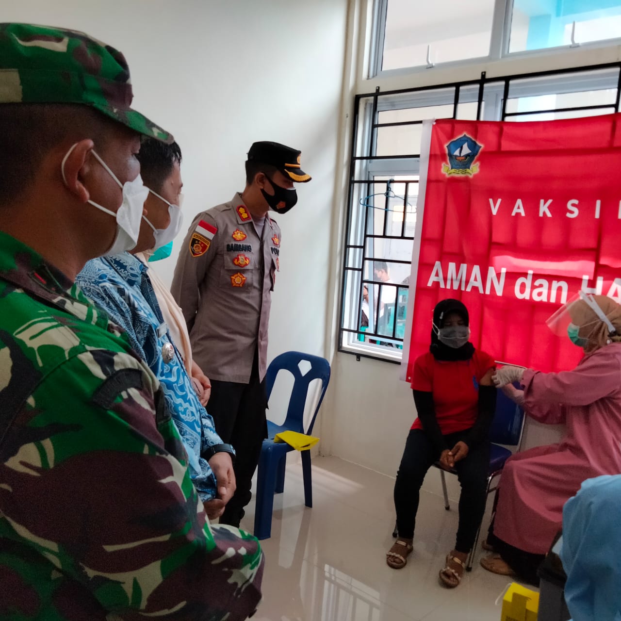 Kapolres Bintan Bersama Stakeholder Ninjau Vaksinasi di Kecamatan Gunung Kijang