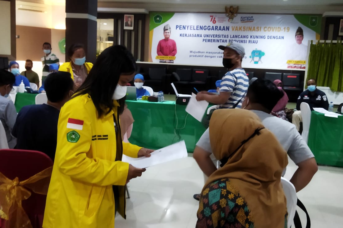 Begini Semangat BEM Unilak Berperan Percepat Vaksinasi di Riau