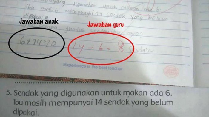 Jawaban Murid Dianggap Sudah Benar, namun Guru Nilai Salah, Begini Analisis Warganet