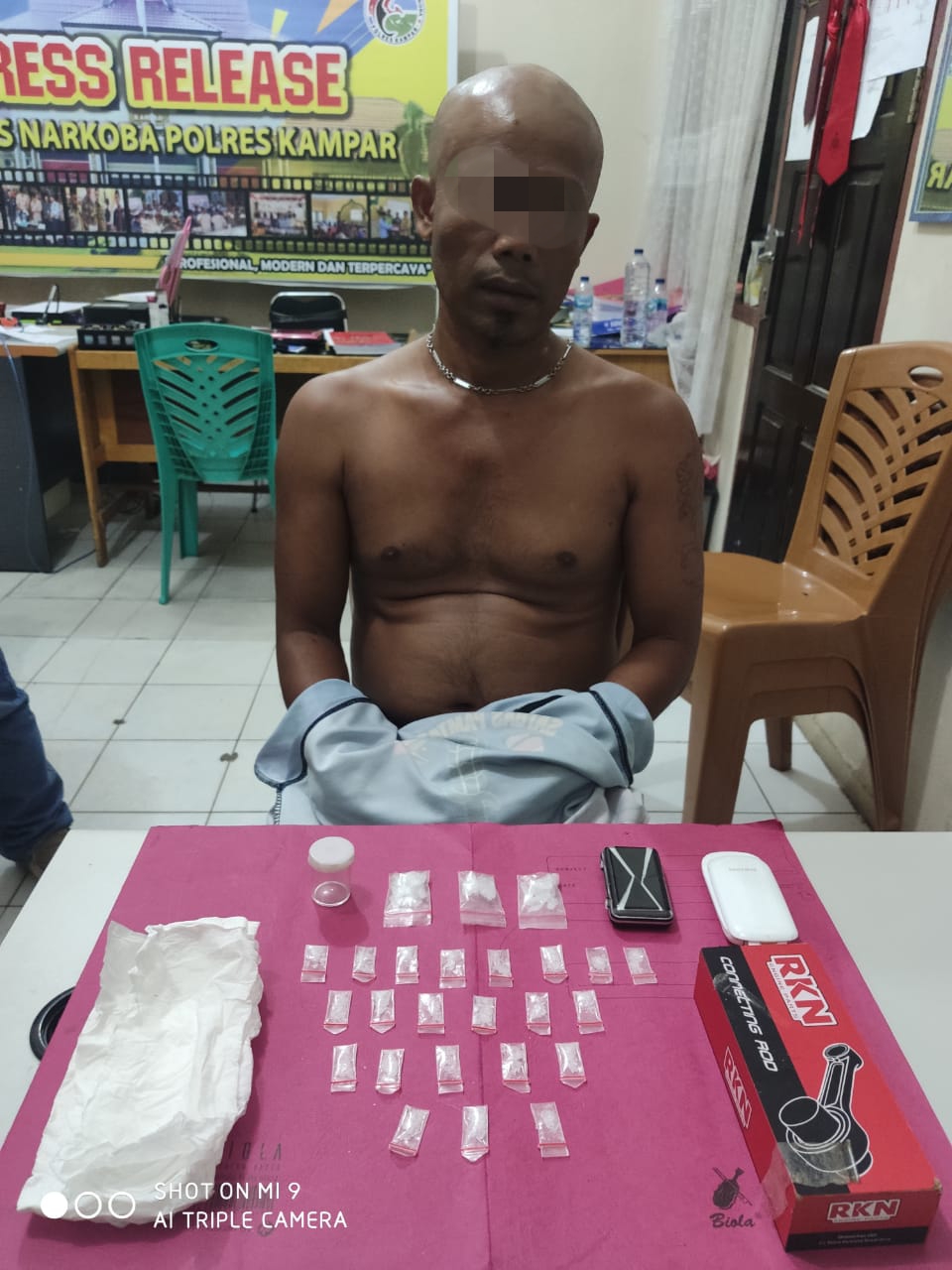 26 Paket Sabu Ditemukan Petugas dari Seorang Pengedar di Wilayah Desa Tanjung Bungo Kampa