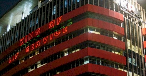 Gedung KPK Disorot Laser Bertulis ''King of Lip Service'' hingga ''Mosi Tidak Percaya'', Begini Penampakannya
