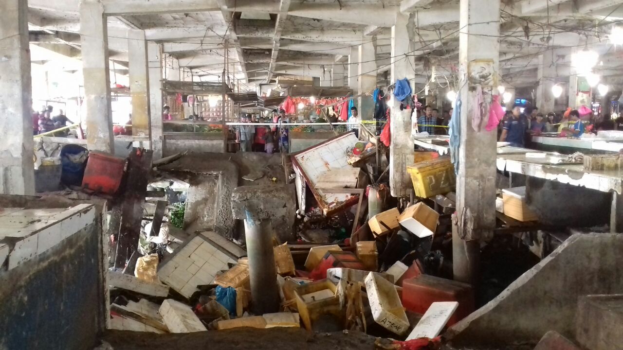 Pasar Terapung Ambruk di Inhil, Tidak ada Korban Jiwa