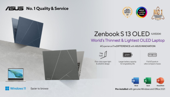 ASUS ZenBook S13 OLED UX5304, Laptop Tertipis dan Design Inovatif