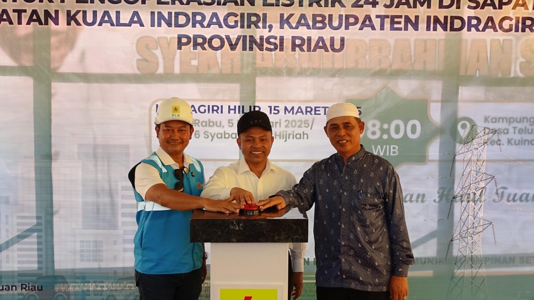 Gubernur Riau dan Bupati Inhil Hadiri Peresmian Tower Crossing 20KV di Kecamatan Kuindra