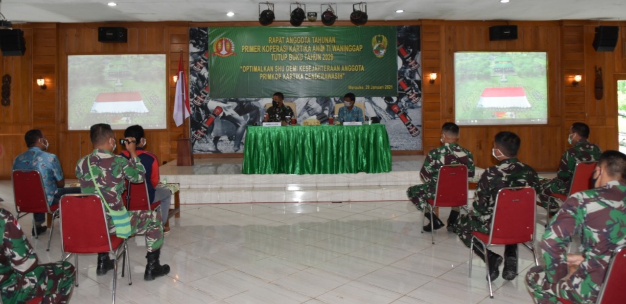 Danrem 174 Merauke Pimpin RAT dan Tutup Buku Primkop Kartika Anim Ti Waninggap