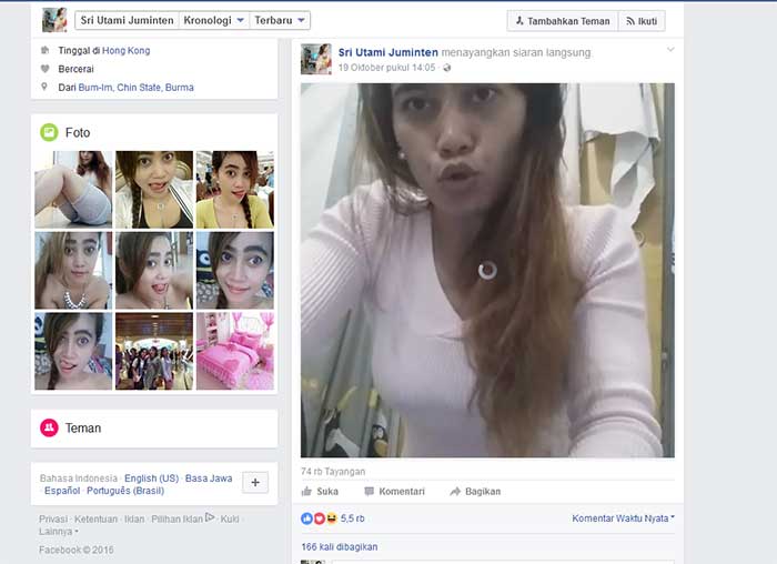 Cewek Ini Gemar Posting Video Nari Pakaian Dalam di Facebook