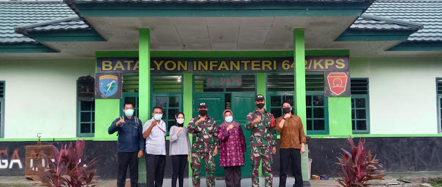 Satgas Pamtas RI-Malaysia Yonif 642/Kps Terima Kunjungan Tim dari BNPP