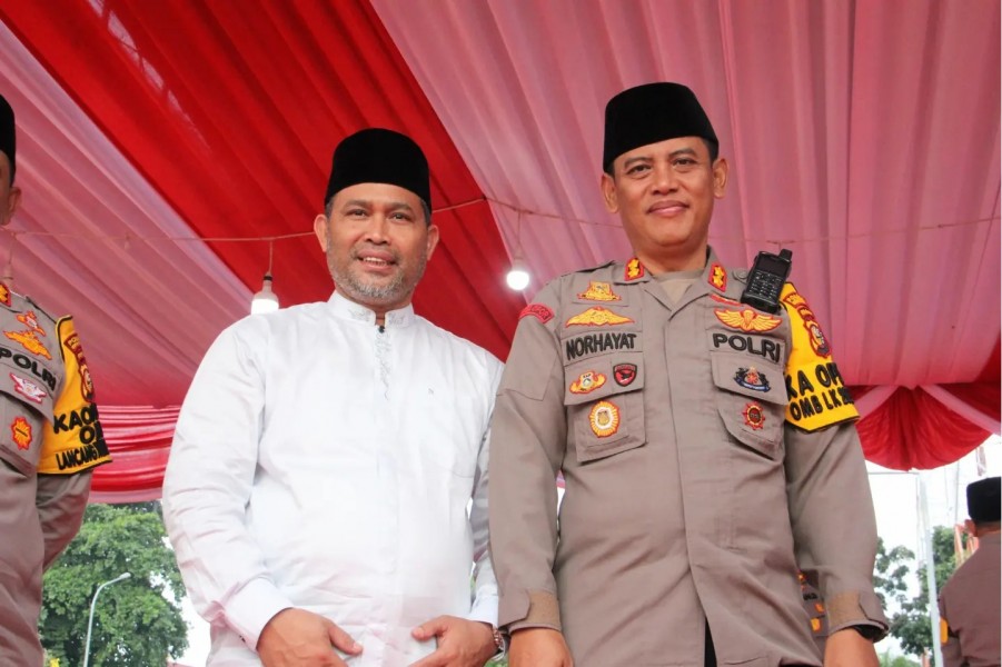 Ikhtiar Wujudkan Pemilu Damai 2024, Bupati Inhil Hadiri Doa Bersama   Di Mapolda Riau