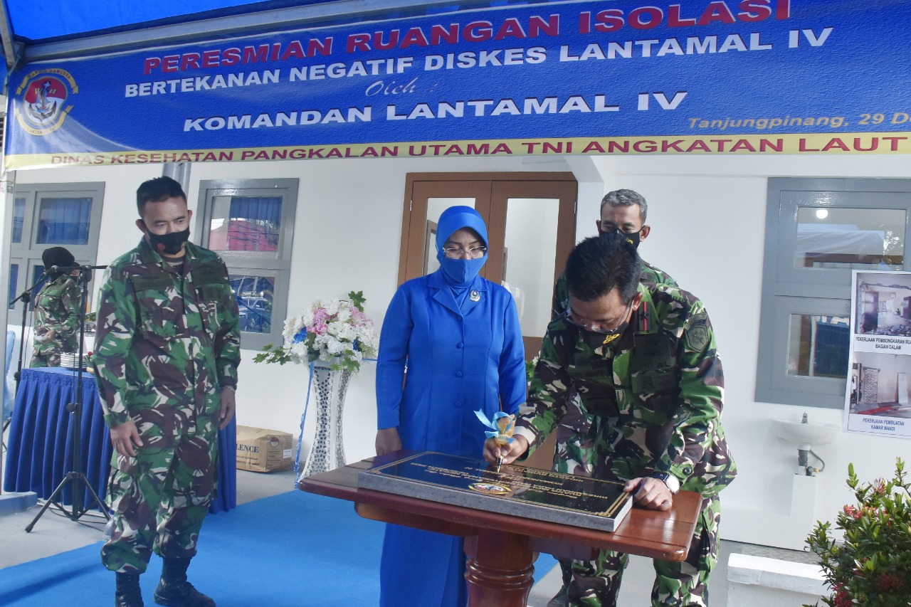 Danlantamal IV Tanjungpinang Resmikan Ruangan Isolasi Tekanan Negatif Diskes Lantamal IV