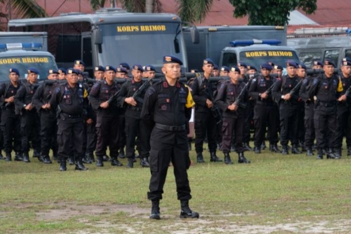 490 Personel Brimob Polda Riau Turut Amankan Pemilu