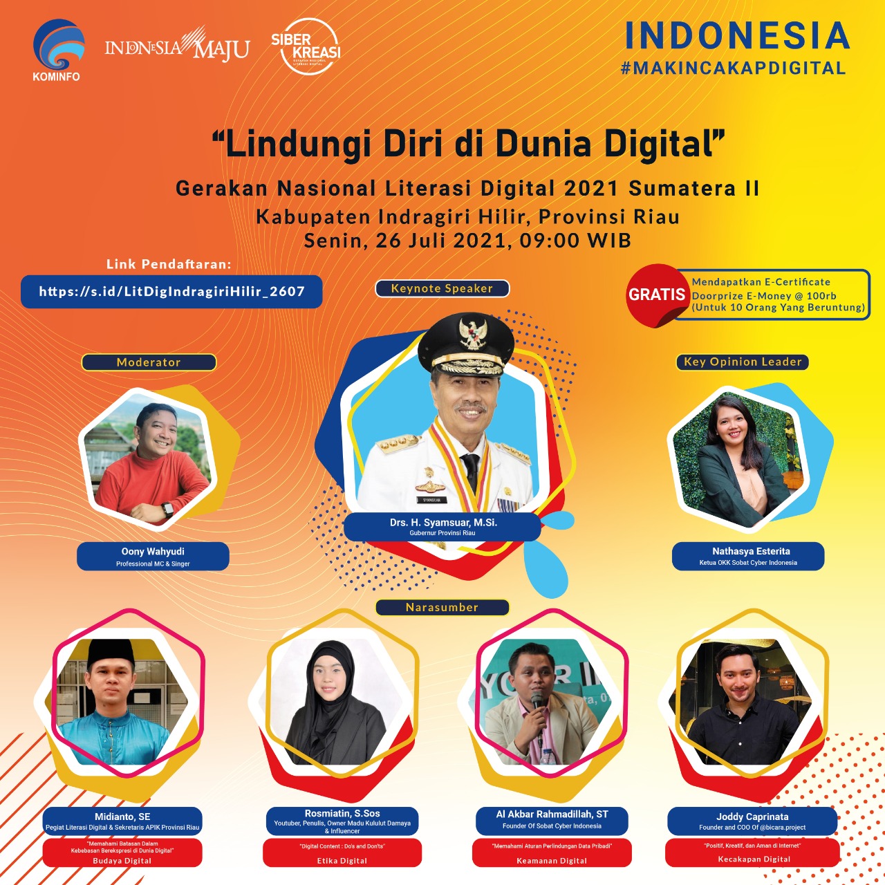 Melalui Webinar, Masyarakat Indragiri Hilir Diberi Pemahaman Cara DiLindungi Diri di Dunia Digital