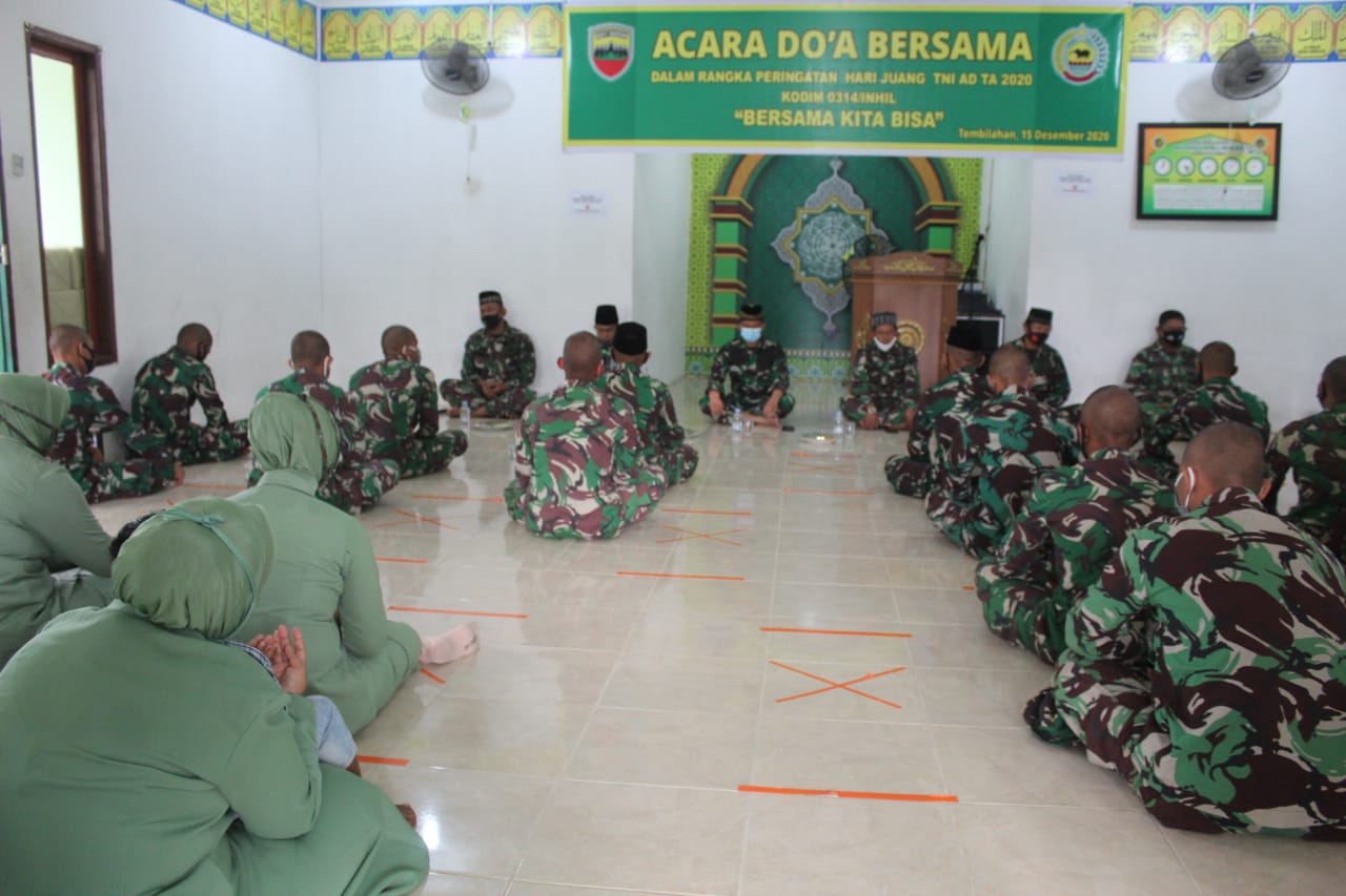 Peringatan Hari Juang TNI-AD, Dandim 0314/Inhil Pimpin Doa Bersama Secara Sederhana