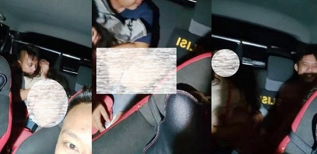 Heboh Video 1 Cewek ‘Digarap’ 4 Cowok Dalam Mobil Ada Rompi Tulisan ‘Polisi’