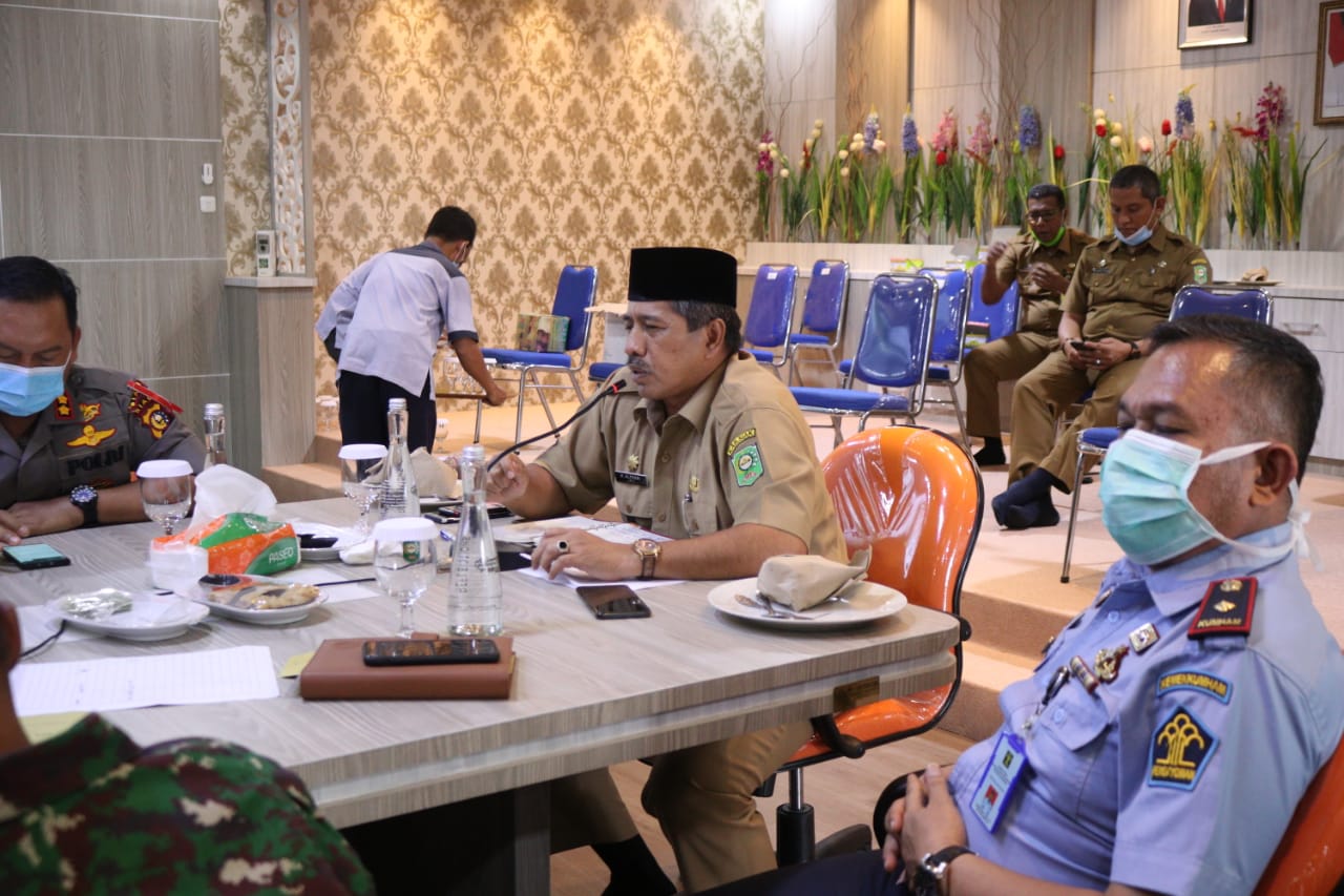 Bupati Alfedri Laporkan Penanganan Wabah COVID-19 Kepada Gubernur Riau 