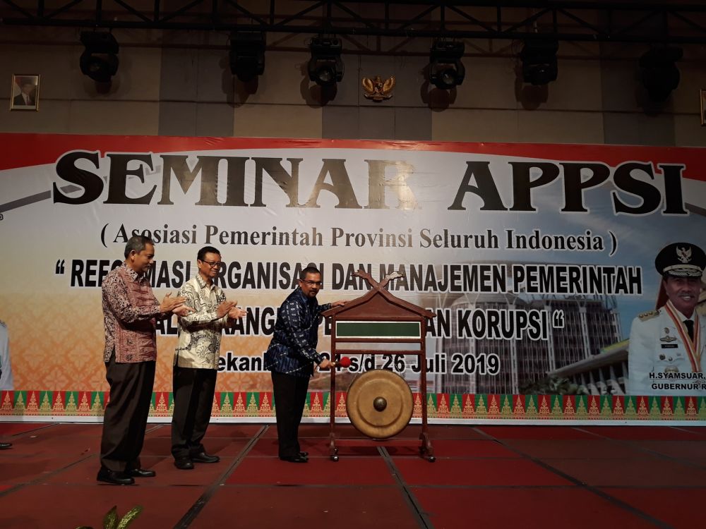 Wakil Gubernur Riau Buka Seminar APPSI 2019