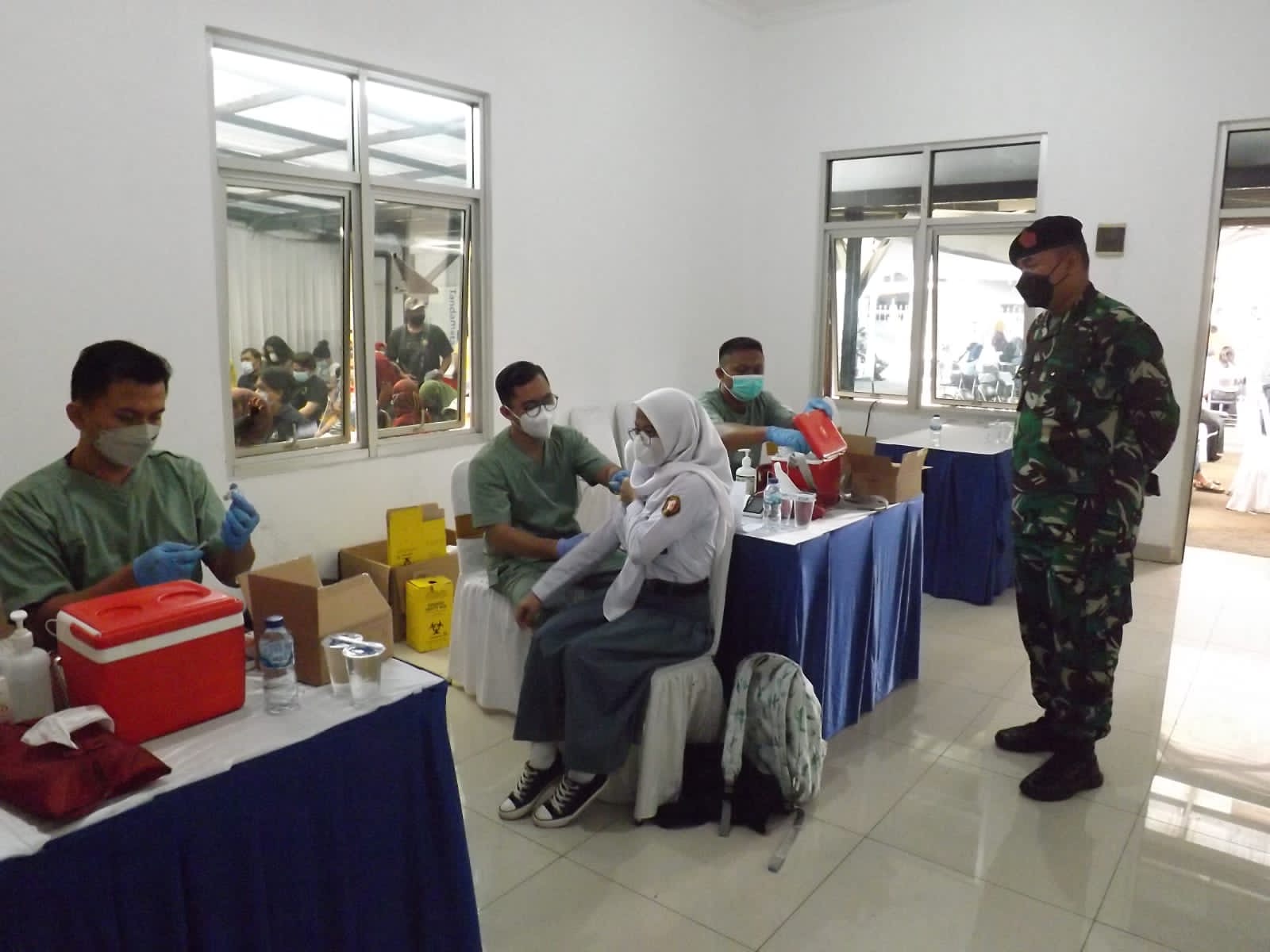 Subkogartap 0618/Bandung dan Bank BJB Gelar Vaksinasi Massal Tahap Pertama dan Kedua