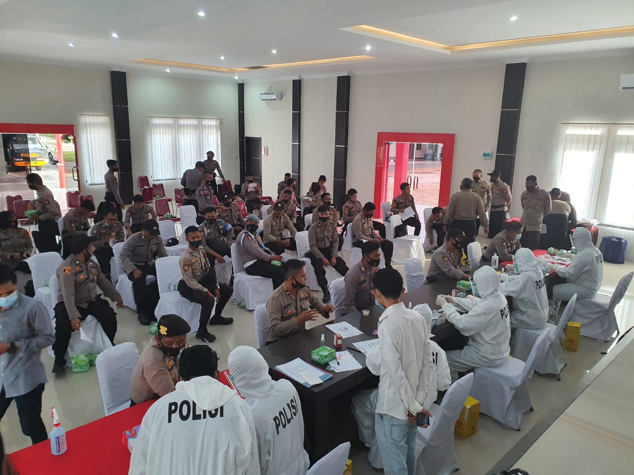 Polres Lingga Gelar Apel Pergeseran Pasukan dalam rangka PAM TPS di Wilayah Kabupaten Lingga