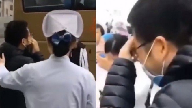 Lepas Istri Jadi Relawan ke Wuhan, Pria Ini Tak Berhenti Menangis