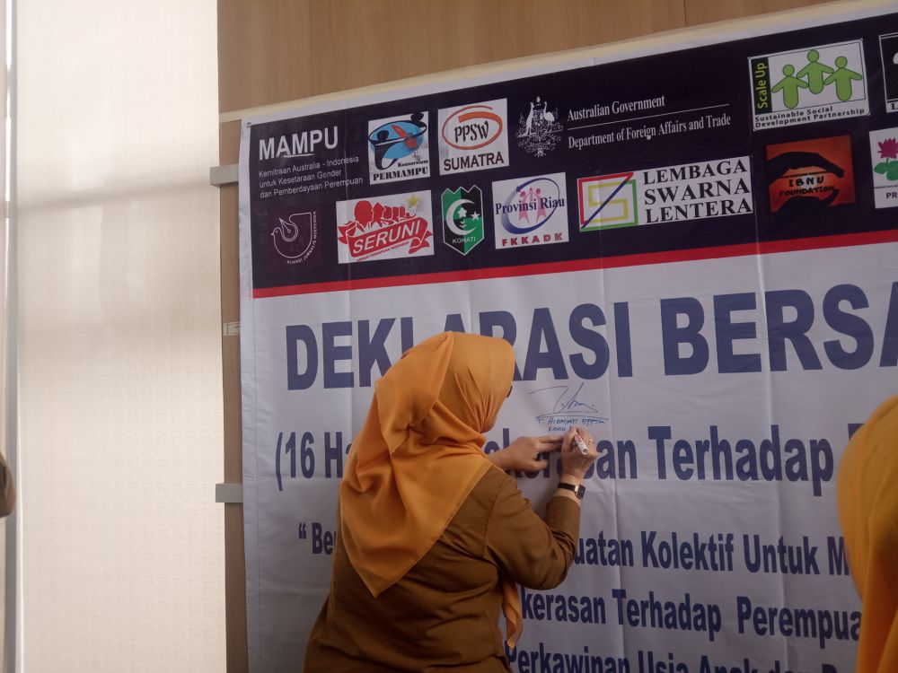 DPPPA Riau Deklarasikan Anti Kekerasan Terhadap Perempuan