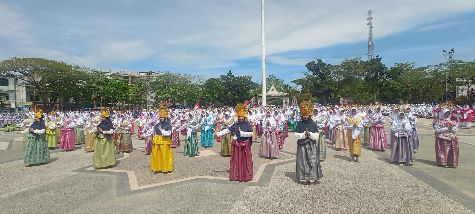 Belasan Pondok Pesantren Ikuti Upacara Hari Santri 2022 di Lapangan Gadjah Mada Tembilahan