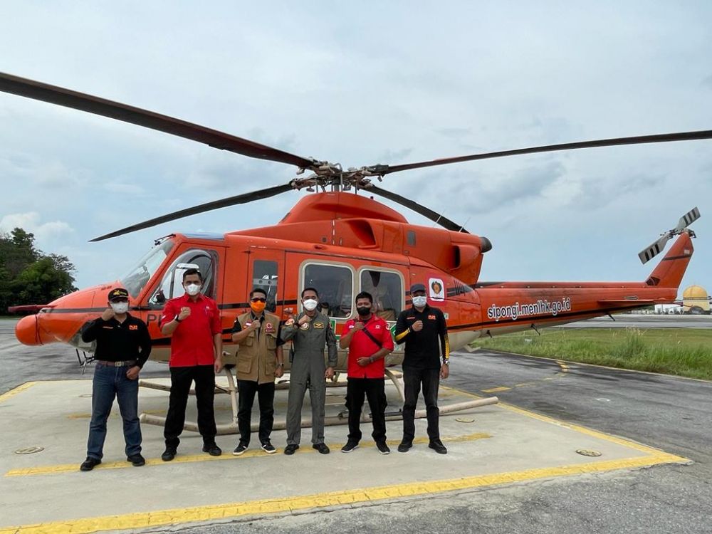 Satu Unit Helikopter Bantuan KLHK Tiba di Riau