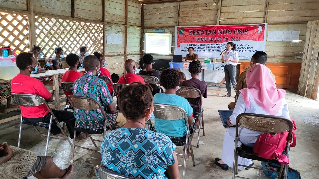 TMMD KE-110 Kodim 1711/BVD, Sosialisasikan Tentang Pencegahan Bahaya Stunting