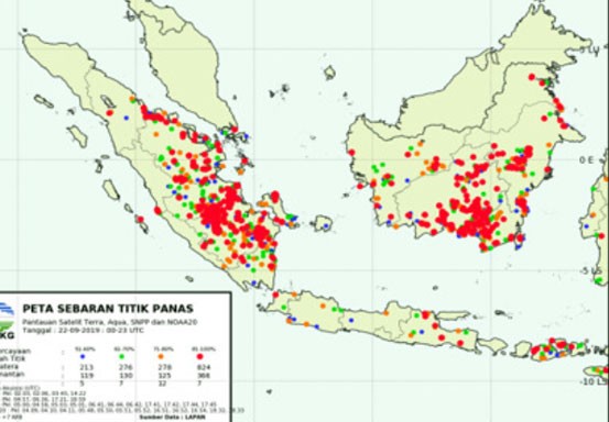 Sumatra Dikepung 1.591 Hotspot, 256 Titik Berada di Riau