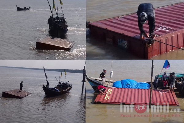 Nelayan Inhil Temukan Box Kontainer di Dalam Laut