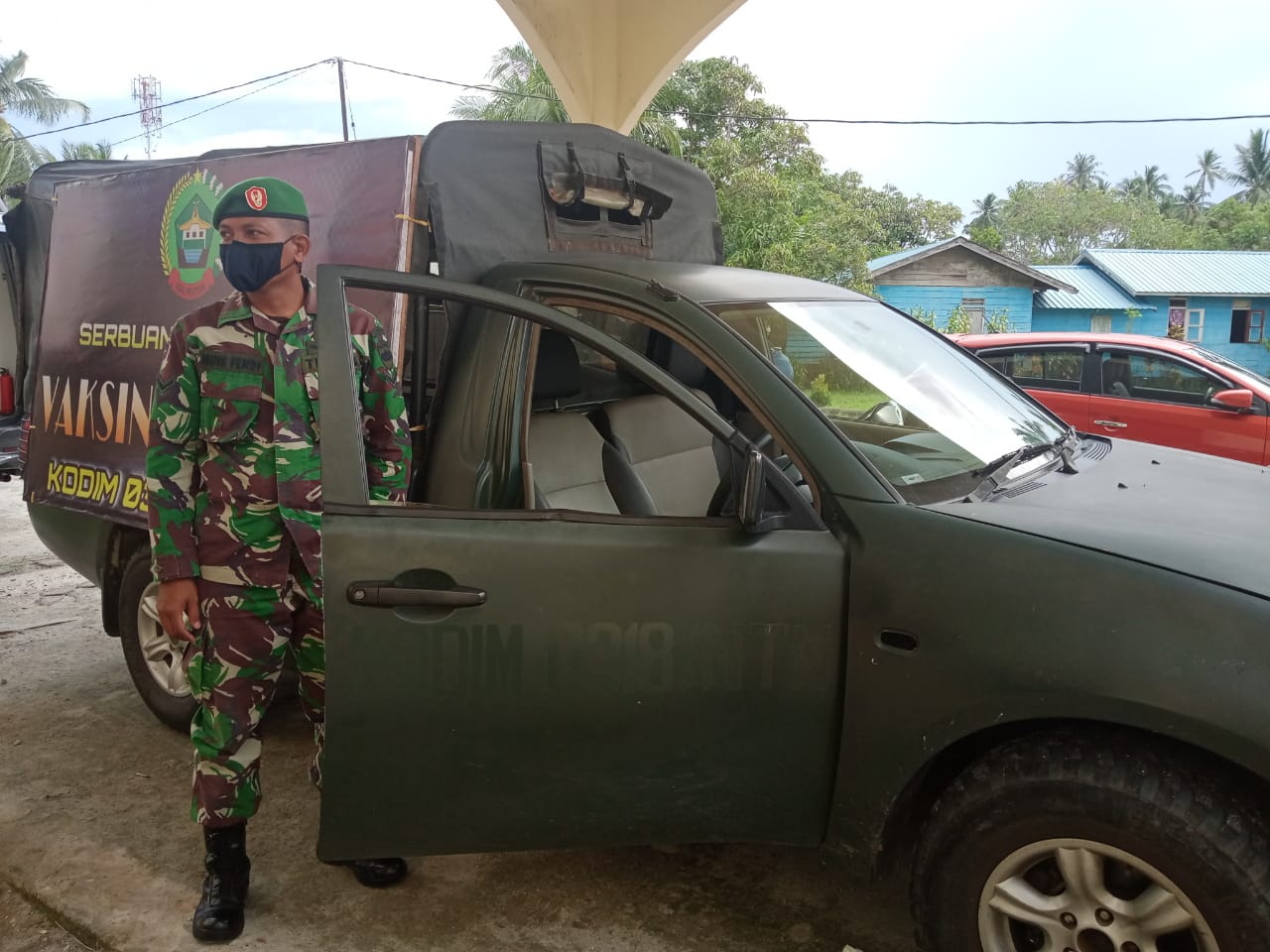 Besi Berjalan Ikut Andil dalam Vaksinasi Massal di Wilayah Kodim 0318/Natuna