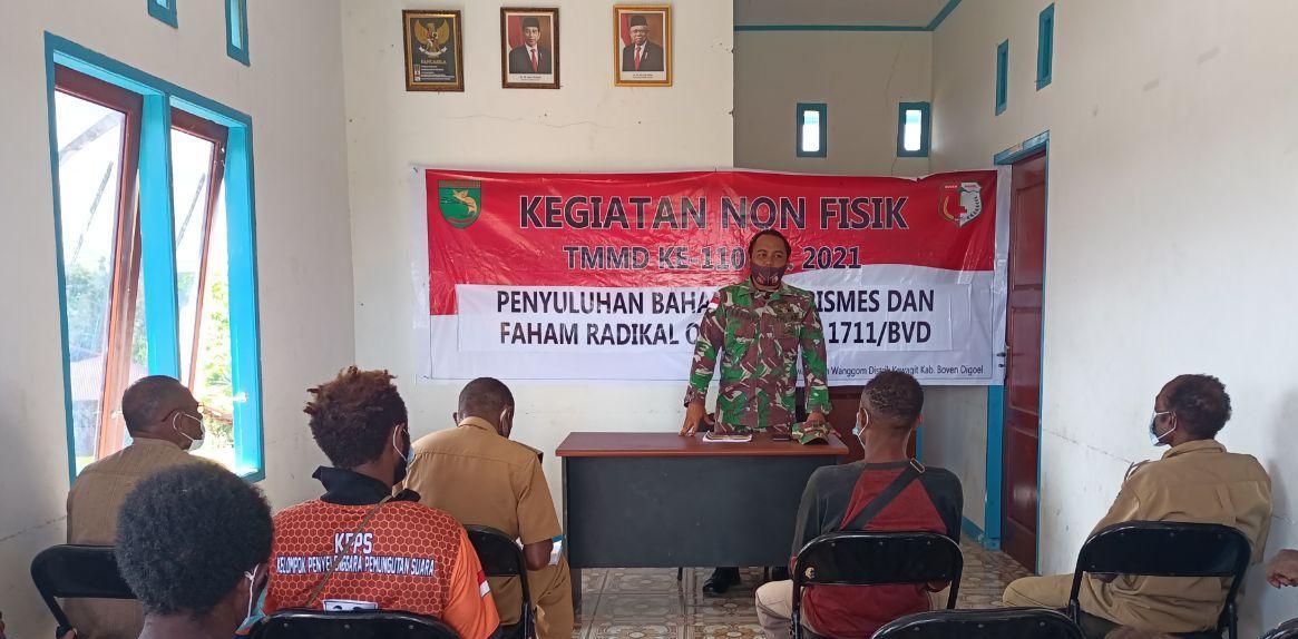 TMMD Kodim 1711/BVD Gelar Penyuluhan Bahaya Terorisme dan Paham Radikalisme