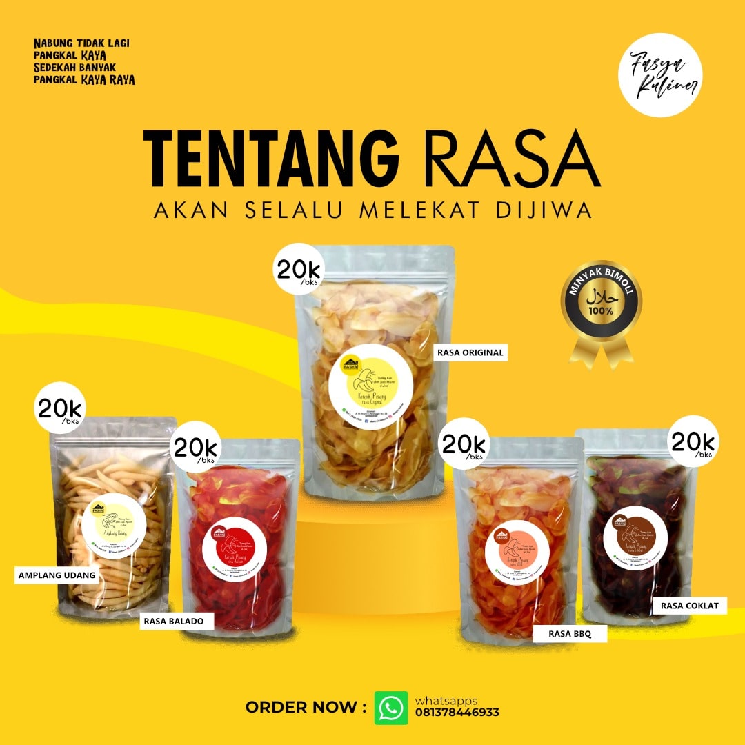 Home Industri Fasya Tawarkan Berbagai Varian Rasa Keripik Pisang, Wajib Coba!