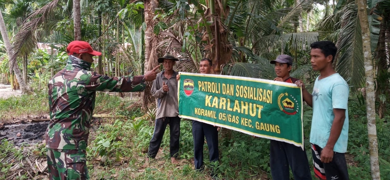 Koramil 05/GAS Sosialisasi Larangan Membakar Lahan