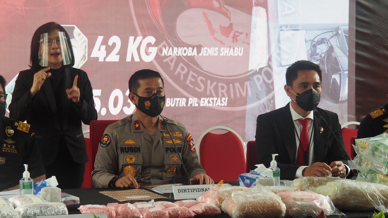 Wow! Bareskrim dan Bea Cukai Gagalkan Peredaran 42,3 Kg Sabu dan 85 Ribu Butir Ekstasi