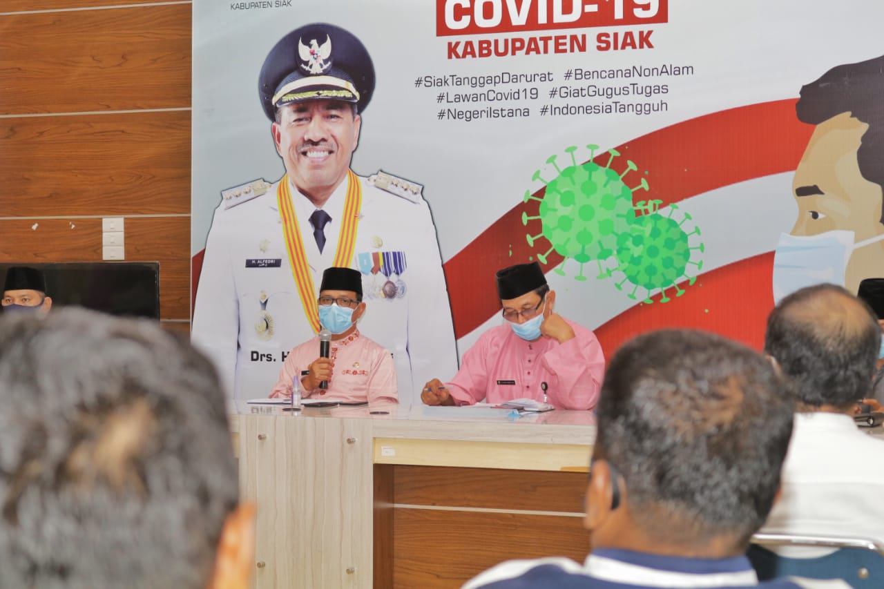 Satu Warga Kabupaten Siak Dinyatakan Positif Covid 19, Pemkab Minta Masyarakat Patuhi Himbauan Pemerintah.