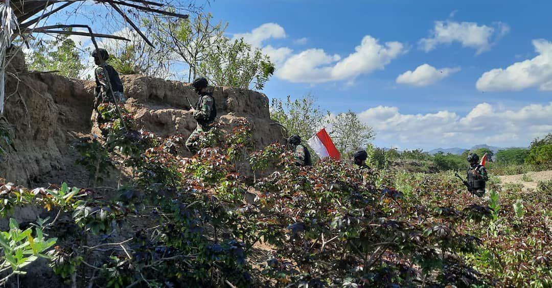 Patroli Patok Batas Negara, TNI Temukan Patok Hilang Akibat Terbawa Luapan Arus Sungai