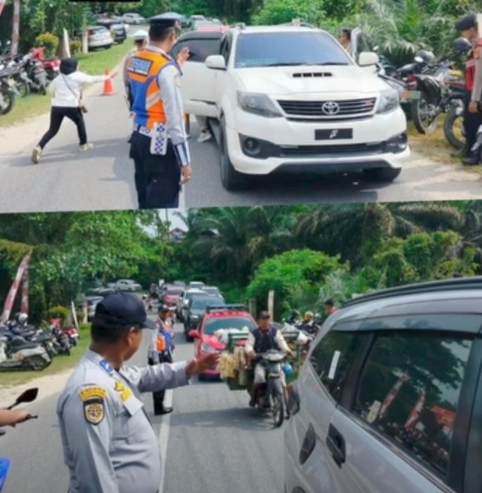 Dishub Kampar Amankan Lalin Pencabutan Nomor Urut Paslon Bupati dan Wakil Bupati