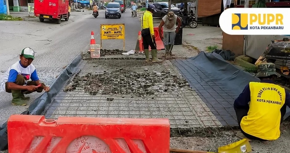Dinas PUPR Pekanbaru Pastikan Perbaikan Jalan Suka Karya