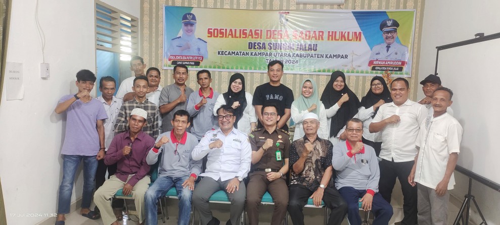 Gelar Sosialisasi Desa Sadar Hukum, Kades Sungai Jalau: Kita Ingin Masyarakat Paham Berkenaan Hukum