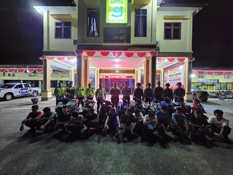 10 Unit Sepeda Motor Terjaring Razia KRYD Wilayah Hukum Polres Kampar