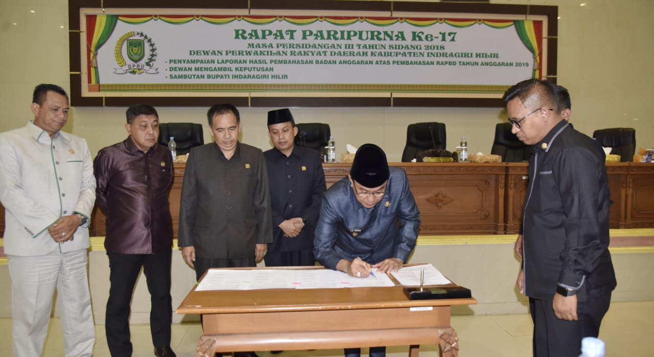 DPRD Inhil Sahkan APBD Tahun Anggaran 2019 Tepat Waktu