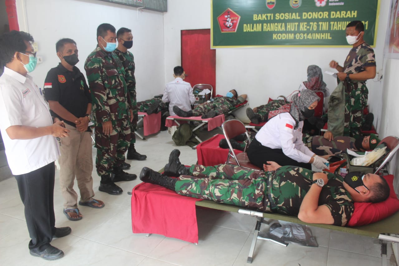 Kodim 0314/Inhil Gelar Bhakti Sosial Donor Darah