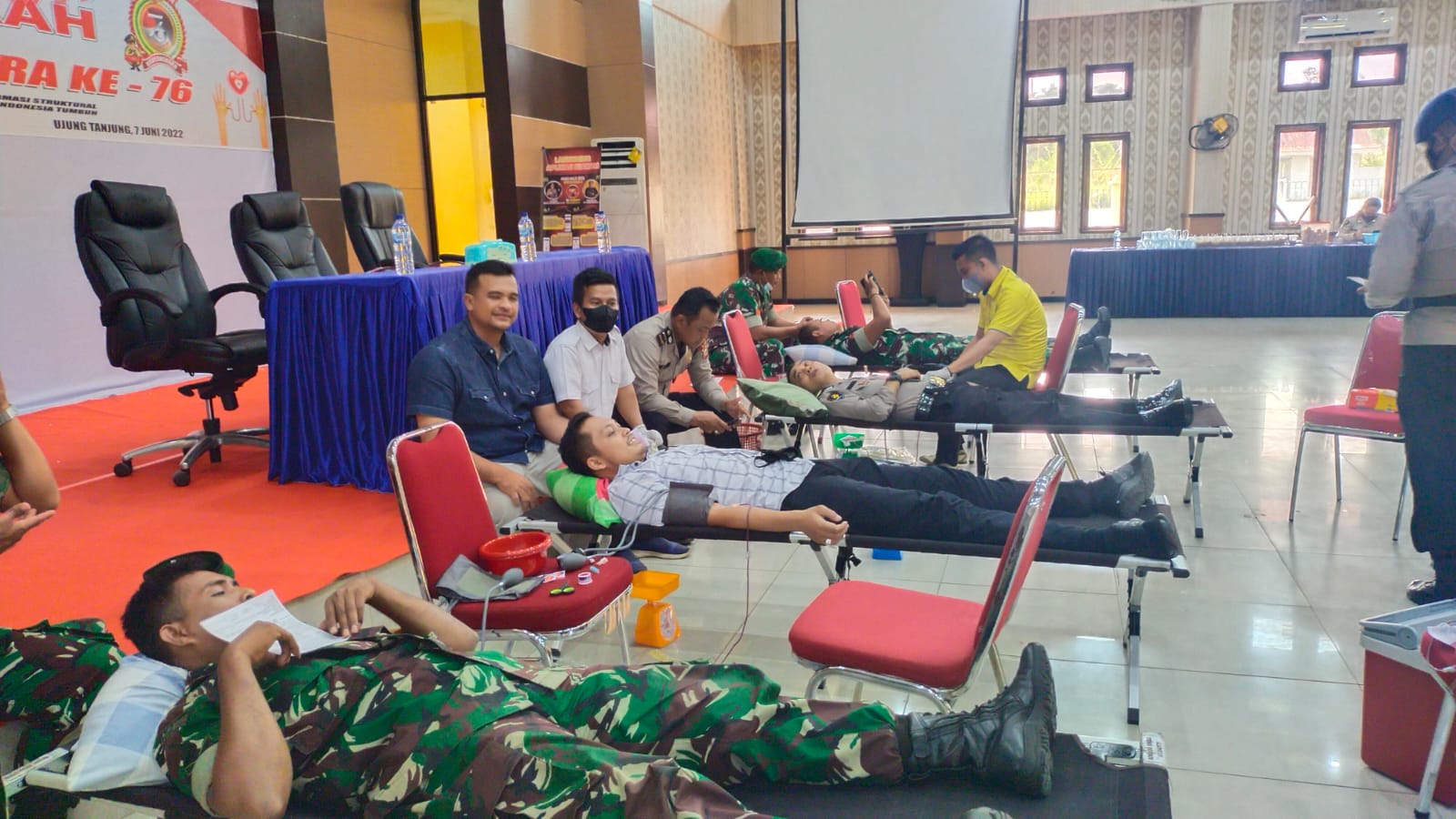 PMI Rohil Berpastisipasi HUT Bhayangkara ke-76, Gelar Donor Darah