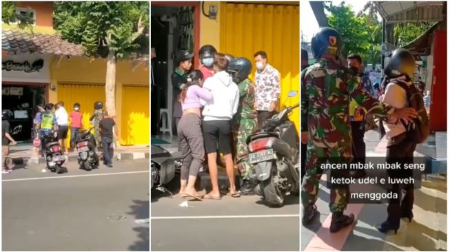 Adu Pukul, TNI Turun Ikut Melerai Pertikaian Dua Wanita ini, Ternyata Rebutan...