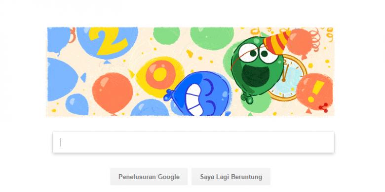 Balon-balon Berjatuhan di Situs Google