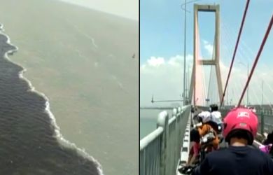 Fenomena Laut Terbelah di Suramadu, Warga Digeger!
