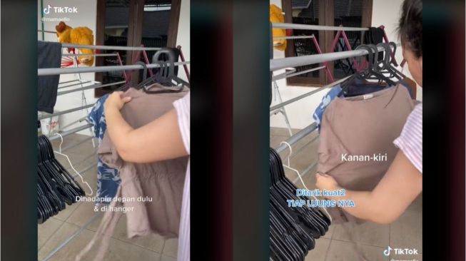 Wanita Ini Bagikan Tutorial Baju Rapi Tanpa Setrika
